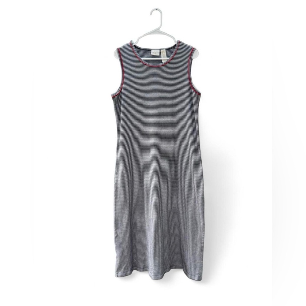 Late 80s-Early 90s Liz Claiborne Villager Sport striped tank dress Size XL.